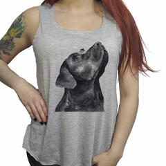 Musculosa Perro Labrador Chocolate Pintura