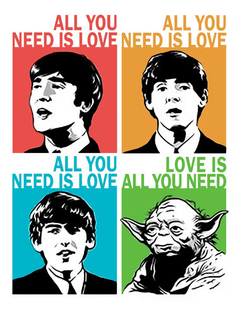 Cuadro Beatles Yoda All You Need Is Love