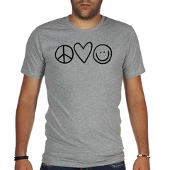 Remera Simbolos Paz Amor Y Felicidad - comprar online