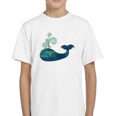 Remera Ballena Azul Turquesa Celeste Abstract - TiendaCubik