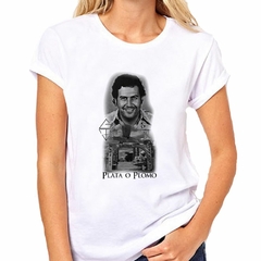 Remera Pablo Escobar Dibujo Plata O Plomo