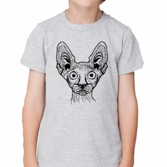 Remera Gato Sphynx Cara Vector - TiendaCubik