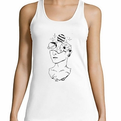 Musculosa Deportiva Persona Conectada Con Planetas