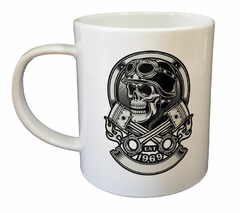 Taza Skull Motorcycle Pasion Est 1696 - tienda online