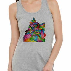 Musculosa Deportiva Gato Pintura Varios Colores Art - comprar online