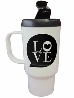 Jarro Termico Love Negro Corazon Circulo