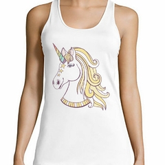 Musculosa Deportiva Unicornio Con Estrellas Y Ojos Pintados