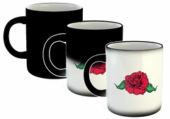 Imagen de Taza Flor Rosa Roja Hojas Naturaleza Art