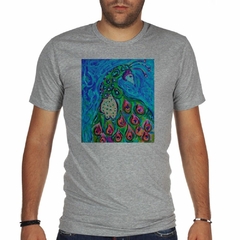 Imagen de Remera Pavo Real Pintura Colores Art M2