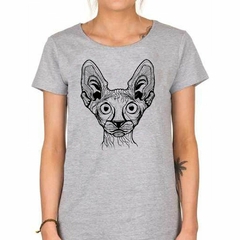 Remera Gato Sphynx Cara Vector - comprar online