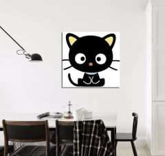 Cuadro Gatito Negro Gato Cat Michi Cartoon Dibujito
