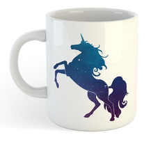 Taza Unicornio Galactico Azul Stars Cosmos