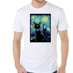 Remera Luna Sailor Moon Van Gogh Noche Estrellada Cat Gata