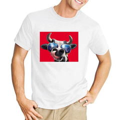 Remera Graciosa Funny Cow Vaca Comica Paisaje Colores #16