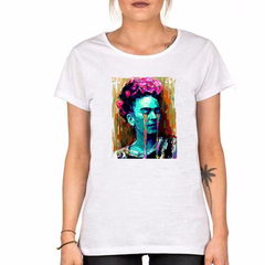 Remera Frida Kahlo Llorando Estilo Watercolor Flores Arte