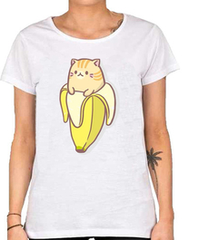 Remera Michi Banana Minino Fruit Cat Kawaii Cute Animales