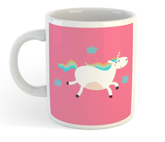 Taza Unicornio Gordito Kawaii Magic Rainbow