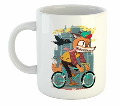 Taza Bike Zorro En Bicicleta Dibujo Art