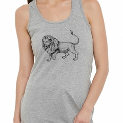 Musculosa Deportiva Leon Caminando Dibujo Arte