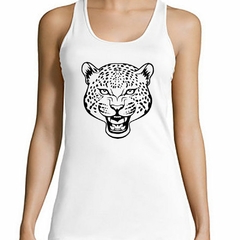 Musculosa Deportiva Leopardo Rugiendo Vector Art - comprar online