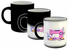 Taza Maquina Coser Alfiler Boton Tijera Rosa en internet