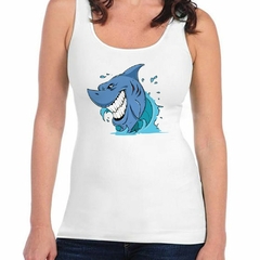 Musculosa Deportiva Tiburon Sonriente Malvado Art
