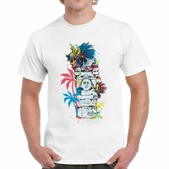 Remera Buda Arte Calavera Plumas Palmeras - TiendaCubik