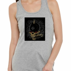 Musculosa Deportiva Calavera Con Casco Fumando - comprar online
