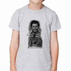 Remera Pablo Escobar Dibujo Plata O Plomo - TiendaCubik