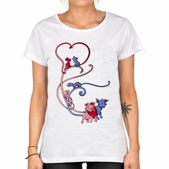 Remera Dibujo Varios Animales Corazon Love