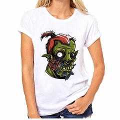 Remera Zombie With Flowers Flor En La Boca - tienda online