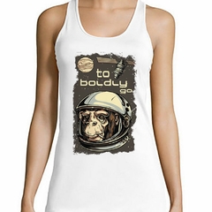 Musculosa Deportiva Monkey Smoking Cigarrete To Boldly Go - comprar online