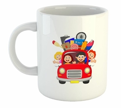 Taza Familia En Auto Vacaciones Aventura