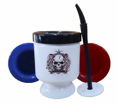 Mate Calavera Con Espadas Y Sombrero Peculiar - comprar online