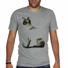 Imagen de Remera Gato Siames Sentado Art Painting