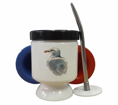 Mate Gaviota Dibujo Pintura Colores Watercolor - comprar online