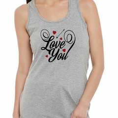 Musculosa Deportiva Love You Te Amo Corazones