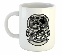 Taza Skull Motorcycle Pasion Est 1696