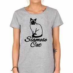 Imagen de Remera Gato Siames Silueta Vector