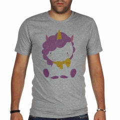 Remera Unicornio Feliz Sentado Con Un Moño M1 - TiendaCubik