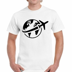 Remera Avion Plane Mundo World Viaje Travel Negr - comprar online