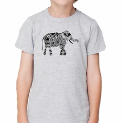 Remera Elefante Dibujo Lineas Vector M3 - TiendaCubik