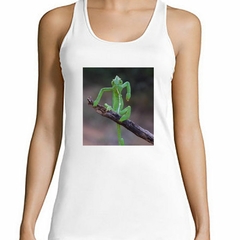 Musculosa Deportiva Camaleon Lagarto Reptil Verde Pose Brazo - comprar online