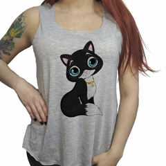 Musculosa Gato Tierno Ilustracion