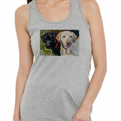 Musculosa Deportiva Perros Labradores Pintura Arte - comprar online