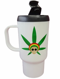 Jarro Termico Reggae Cannabis Lentes Musica Verde