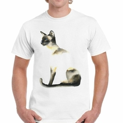 Remera Gato Siames Sentado Art Painting