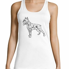 Musculosa Deportiva Perro Boxer Dibujo Lineas M2