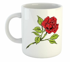 Taza Flor Con Ojas Artwork