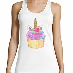 Musculosa Deportiva Unicorn Cupcake Comida Golosina